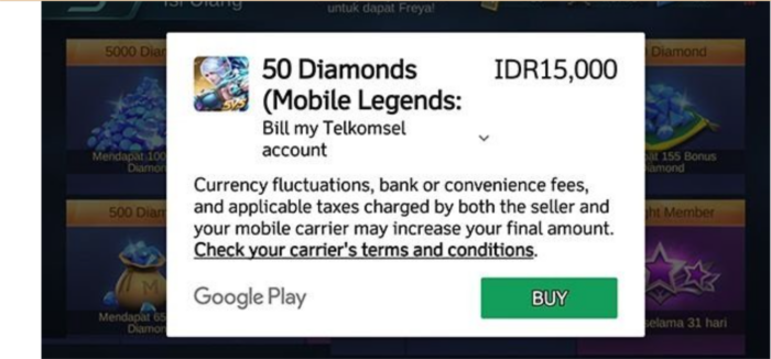 Cara Membeli Diamonds Mobile Legends Pakai Pulsa